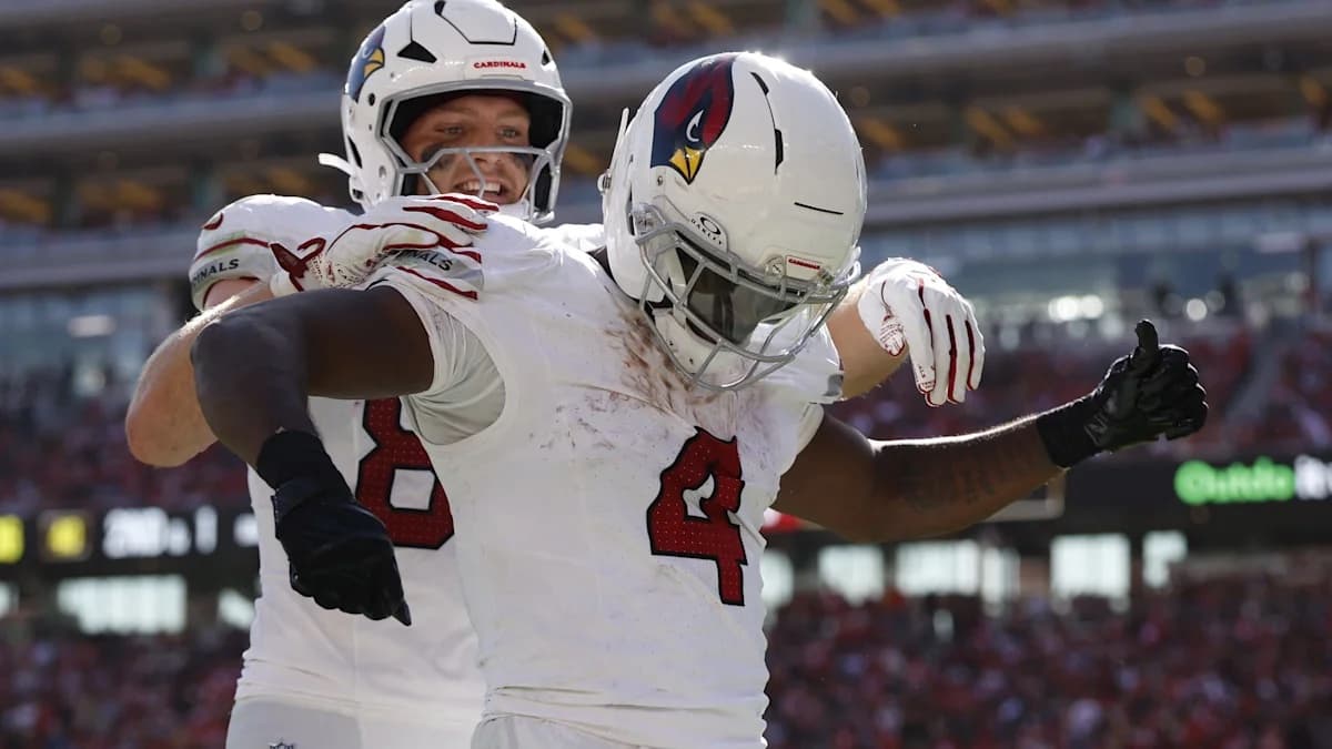 Jeremiyah Love with the Arizona Cardinals in Week 3